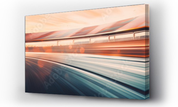 Wizualizacja Obrazu : #659553442 Dynamic blurred image of a fast-paced race track.