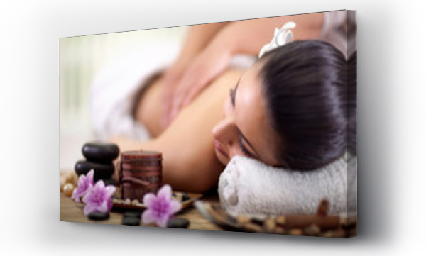 Wizualizacja Obrazu : #65959422 Beautiful woman having a wellness back massage
