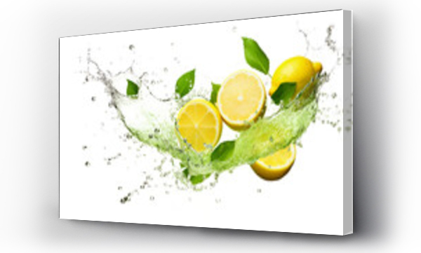 Wizualizacja Obrazu : #659848066 Fresh Lemonade Splashing on lemon fruit isolated on transparent background PNG