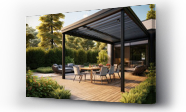 Wizualizacja Obrazu : #659878659 Trendy outdoor patio pergola shade structure, awning and patio roof