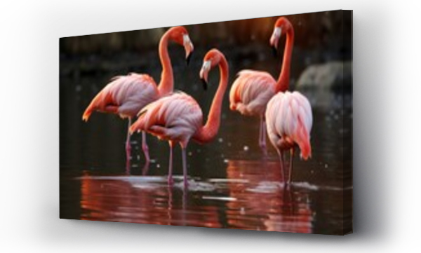 Wizualizacja Obrazu : #660027377 flamingoes standing in a lake,
