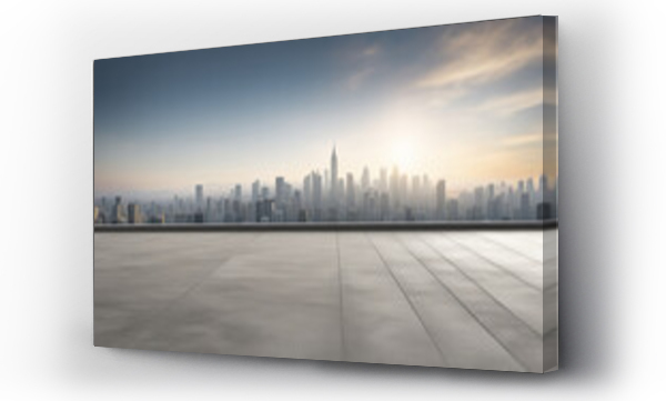 Wizualizacja Obrazu : #660398201 Empty cement floor with cityscape and skyline background