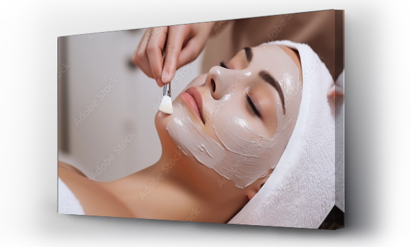 Wizualizacja Obrazu : #660607066 young woman having facial mask spa therapy in beauty salon