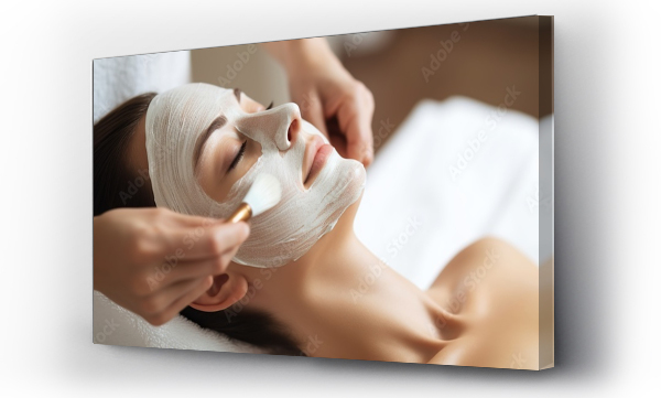 Wizualizacja Obrazu : #660607162 young woman having facial mask spa therapy in beauty salon