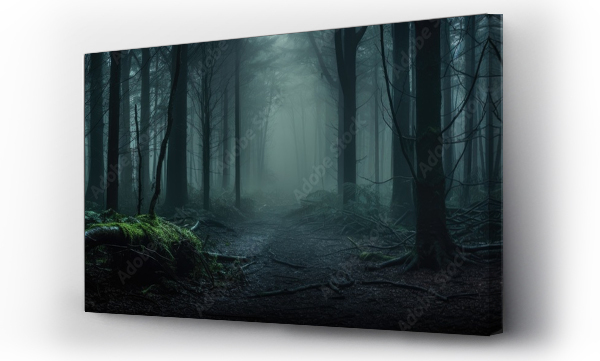 Wizualizacja Obrazu : #660897116 mystic dark forest in autumn panorama