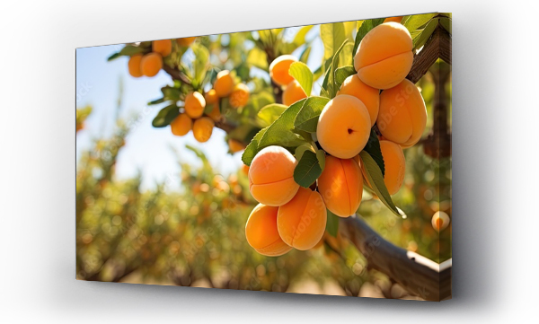 Wizualizacja Obrazu : #661374552 Summer orchard gummosis in apricot cultivar Prunus armeniaca L With copyspace for text