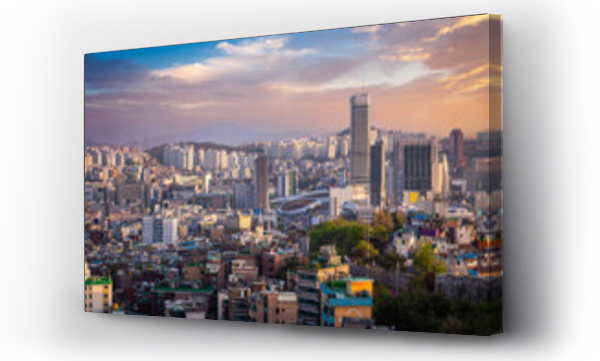 Wizualizacja Obrazu : #661467787 Cityscape of Seoul and skyscrapers in Dongdaemun area, South Korea.