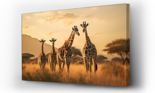 Wizualizacja Obrazu : #661729657 two giraffe standing in the savannah in the wild.