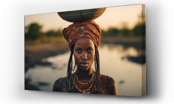 Wizualizacja Obrazu : #661810966 African woman carrying water on her head