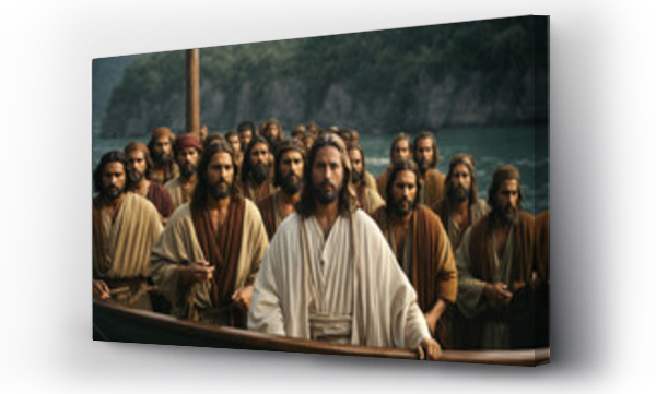 Wizualizacja Obrazu : #661823944 Jesus in a boat together with his disciples and followers