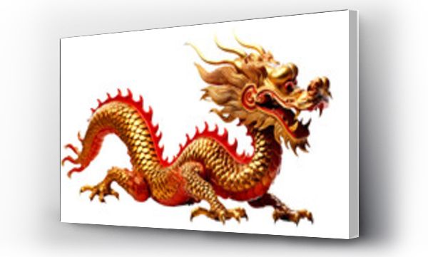 Wizualizacja Obrazu : #662507808 Red golden chinese dragon, PNG