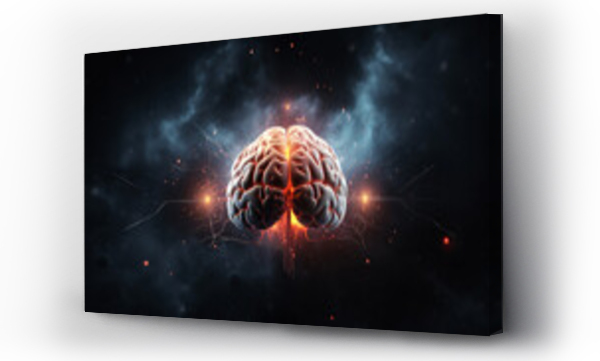 Wizualizacja Obrazu : #662590074 The human brain: A source of energy flashes, exploring the concept of brain power