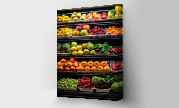 Wizualizacja Obrazu : #662646791 Fresh fruit and vegetable shelves in a supermarket