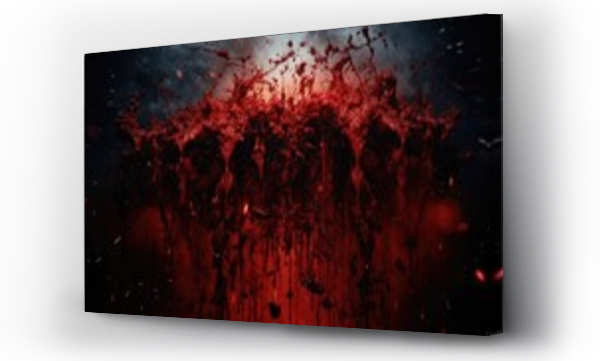 Wizualizacja Obrazu : #663470302 Gory Horror Scene - Blood Liquid Dripping as a Frightening Symbol of Violence and Terror