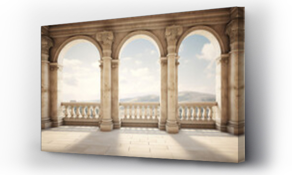 Wizualizacja Obrazu : #663738349 colonnade arch classical architecture 3d rendering white 