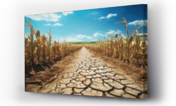 Wizualizacja Obrazu : #664274022 Concept of global food crisis due to corn crop failure in an agricultural field during drought heat and resulting in global economic crisis hunger and poverty