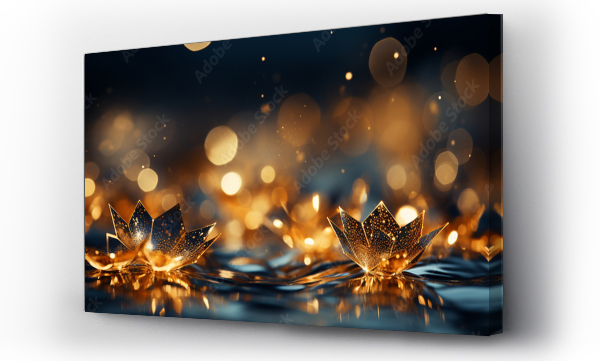 Wizualizacja Obrazu : #664768596 Produktwerbung: Eleganter abstrakter Banner in Marineblau und Gold