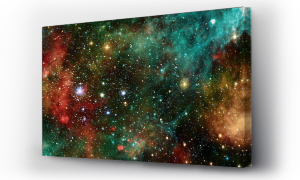 Wizualizacja Obrazu : #665719471 beautiful galaxy in outer space. Nebula night starry sky in rainbow colors. Multicolor outer space. Elements of this image furnished by NASA.