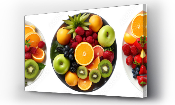 Wizualizacja Obrazu : #665825242 plates of fruit isolated on transparent background