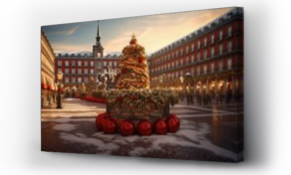 Wizualizacja Obrazu : #666048412 Christmas decoration in Plaza Mayor, Madrid