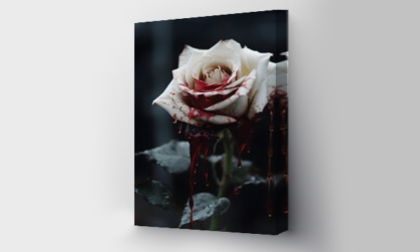 Wizualizacja Obrazu : #666269361 Bleeding white rose