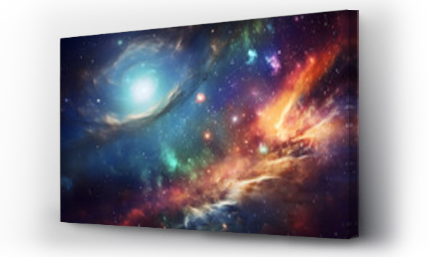Wizualizacja Obrazu : #666547630 Stars of a planet and galaxy in a free space. lanets and galaxy, science fiction wallpaper. Beauty of deep space. Billions of galaxies in the universe Cosmic art background