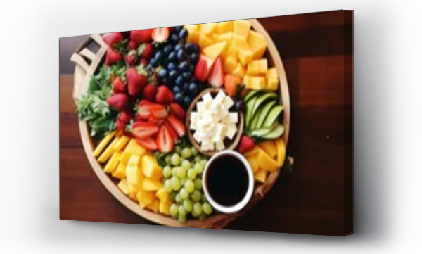 Wizualizacja Obrazu : #666950824 An overhead shot of a stylishly presented fruit platter