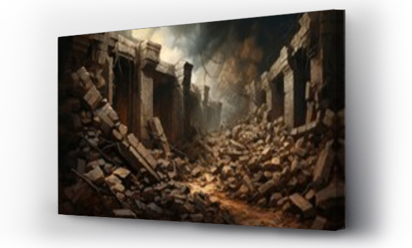 Wizualizacja Obrazu : #667023786 The Walls of Jericho falling down biblical story