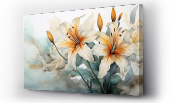 Wizualizacja Obrazu : #667296829 sztuka komputerowa pokazujaca namalowane piekne kolorowe kwitnace kwiaty,