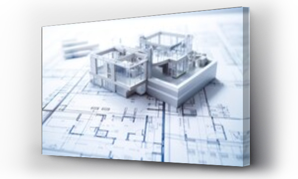 Wizualizacja Obrazu : #667493961 Building construction on architecture blueprint