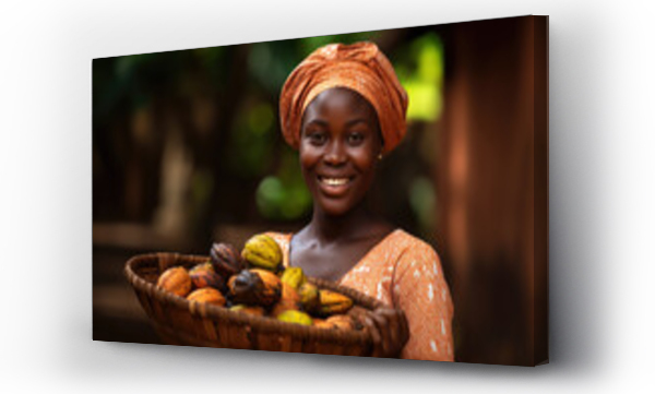 Wizualizacja Obrazu : #667561832 Portrait of a African woman working on the cocoa plantation