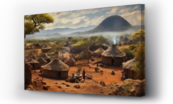 Wizualizacja Obrazu : #668678541 Village and houses of the Samburu tribe in Kenya.
