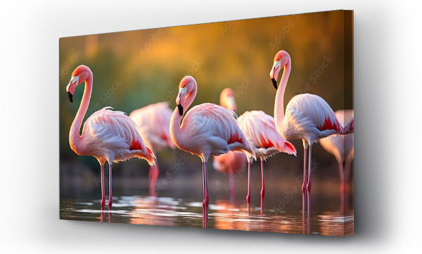 Wizualizacja Obrazu : #668919375 Flamingos in Parc Ornithologique de Pont de Gau are found in The Regional Park of the Camargue near Arles Southern France