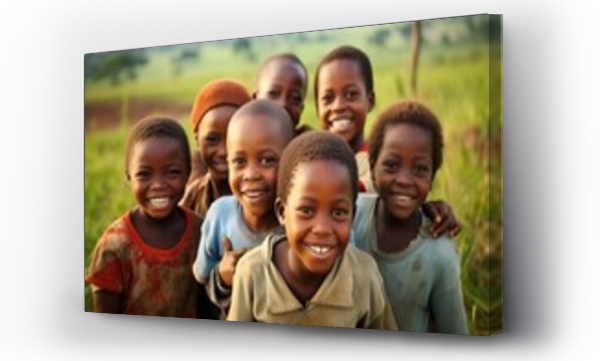 Wizualizacja Obrazu : #669373803 Generative AI : Several poor African children smiling to the camera