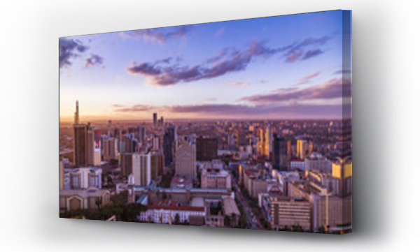 Wizualizacja Obrazu : #669769164 Nairobi City County Kenya Capital Sunset Sunrise Sundowner Golden Hour Cityscapes Skyline Skyscrapers Landscapes Tall Building Landmarks In Kenya East Africa Aerial Clouds Safaris Travel Documentary 