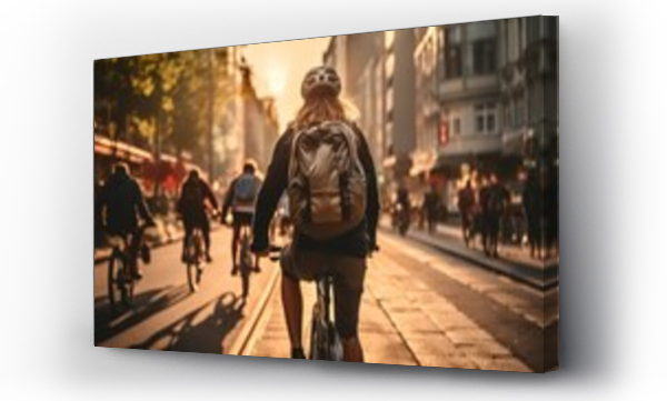 Wizualizacja Obrazu : #669781183 Cyclists using bicycles at city, An eco-friendly mode of commuting.