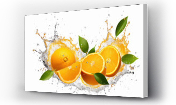 Wizualizacja Obrazu : #669937661 Fresh orange fruit with a Splash of Water