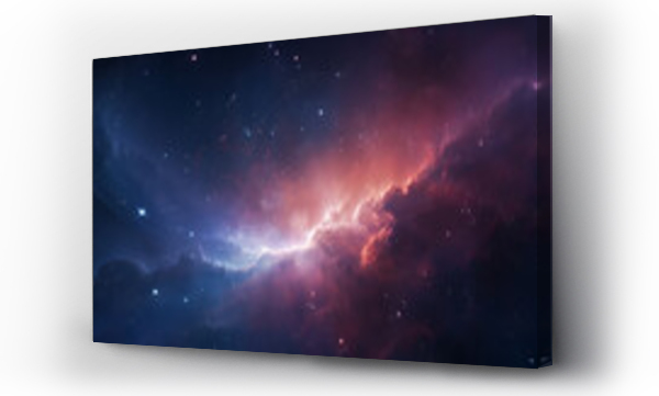 Wizualizacja Obrazu : #670372360 Galaxy overlay with stars and nebulae for background Concept of nebula with galaxies in deep space cosmos discovery outer space and stars and dark background Ai Generative
