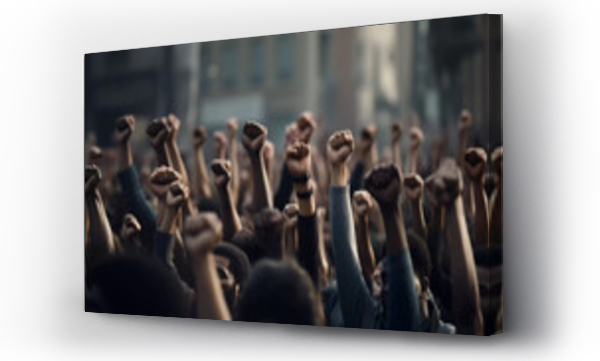 Wizualizacja Obrazu : #670701696 raising hands for protest