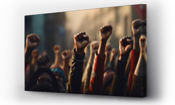 Wizualizacja Obrazu : #670701748 raising hands for protest