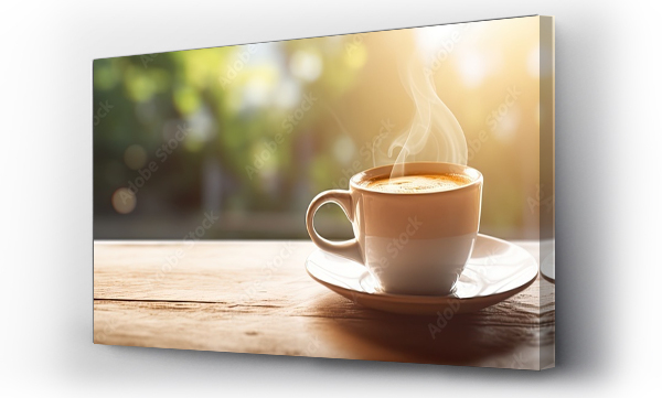 Wizualizacja Obrazu : #670863856 Enjoying a natural light filled cup of coffee