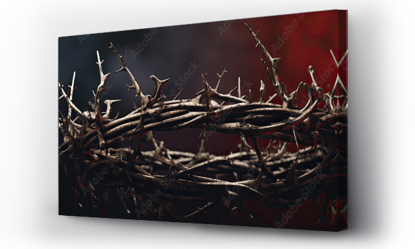 Wizualizacja Obrazu : #670941933 Passion Of Jesus Christ, Crown Of Thorns On black Background.