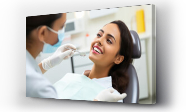 Wizualizacja Obrazu : #671419490 indian young woman getting dental treatment
