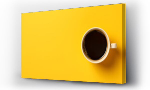 Wizualizacja Obrazu : #671493127 black coffee cup on yellow background