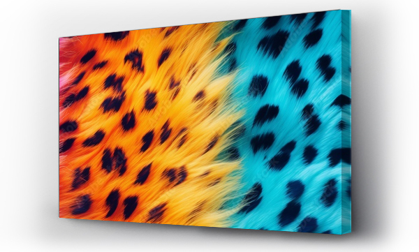 Wizualizacja Obrazu : #671537964 Rainbow leopard fur seamless pattern background. Animal skin texture in retro fashion style.