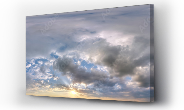 Wizualizacja Obrazu : #671669335 seamless cloudy evening blue sky 360 hdri panorama view with zenith and beautiful clouds before sunset for use in 3d graphics as sky dome replacement or edit drone shot