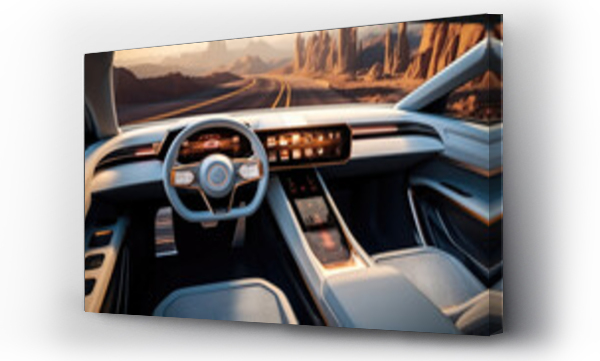 Wizualizacja Obrazu : #672172340 Interior of an SUV car in the future.
