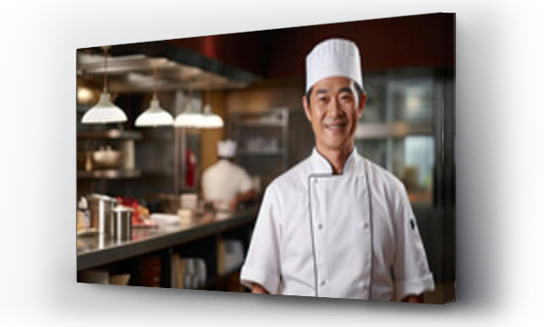 Wizualizacja Obrazu : #672438649 Asia male chef wearing chefs uniform on kitchen background