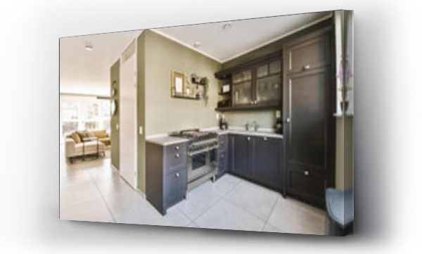 Wizualizacja Obrazu : #672457502 Contemporary kitchen with appliances and cabinets