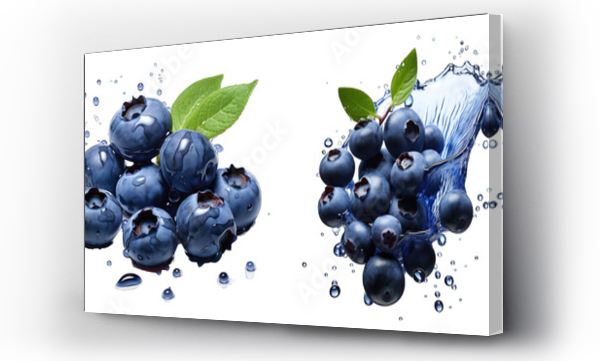 Wizualizacja Obrazu : #673080944 Falling blueberries  Hyperrealistic Highly Detailed Isolated On Transparent Background Png File